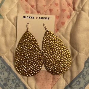 Large gold nickel and suede